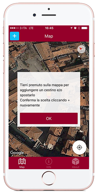 Premi il tasto + per aggiungere un nuovo cestino